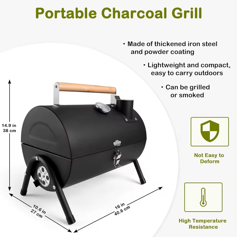 Portable Charcoal Grill With Top